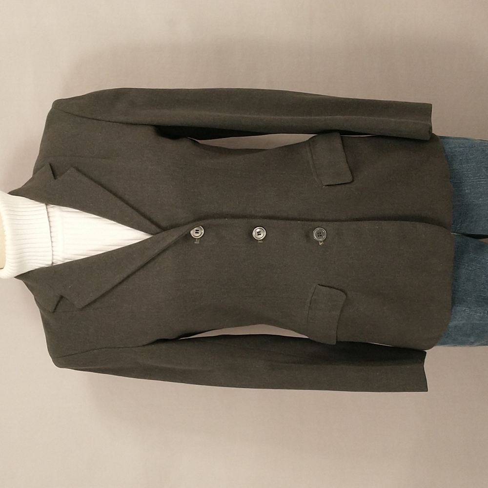 Vintage Gray Flannel Wool Blazer Jacket Preppy Classic Academia University 50s